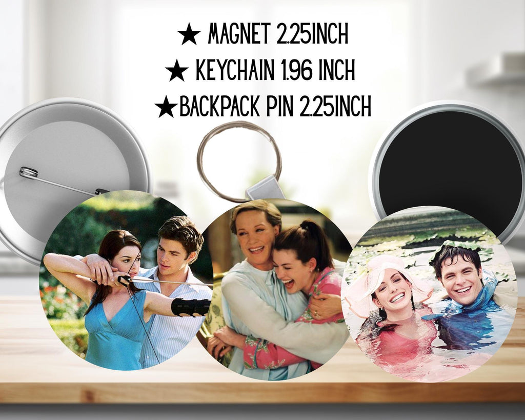 The Princess Diaries, Mia Thermopolis, Queen Clarisse Renaldi, Nicholas Devereaux, Helen Thermopolis | PINS, KEYCHAIN, MAGNET