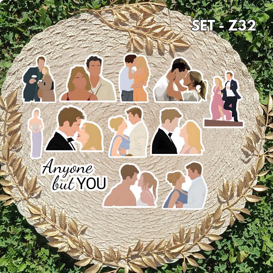 Anyone But You Inspired Sticker Pack | Bea & Ben Fan Art Vinyl Stickers