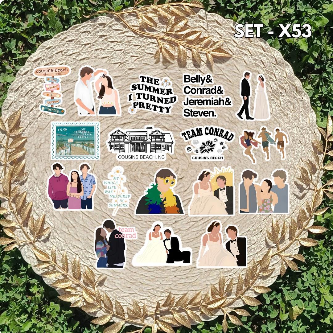 The Summer I Turned Pretty Inspired Sticker Pack | Belly & Jeremiah Fan Art Vinyl Stickers