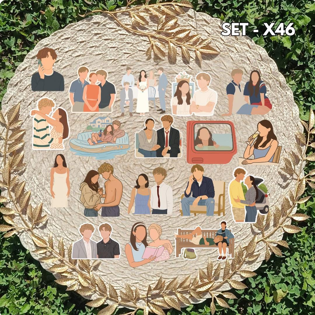 The Summer I Turned Pretty Inspired Sticker Pack | Belly & Jeremiah Fan Art Vinyl Stickers