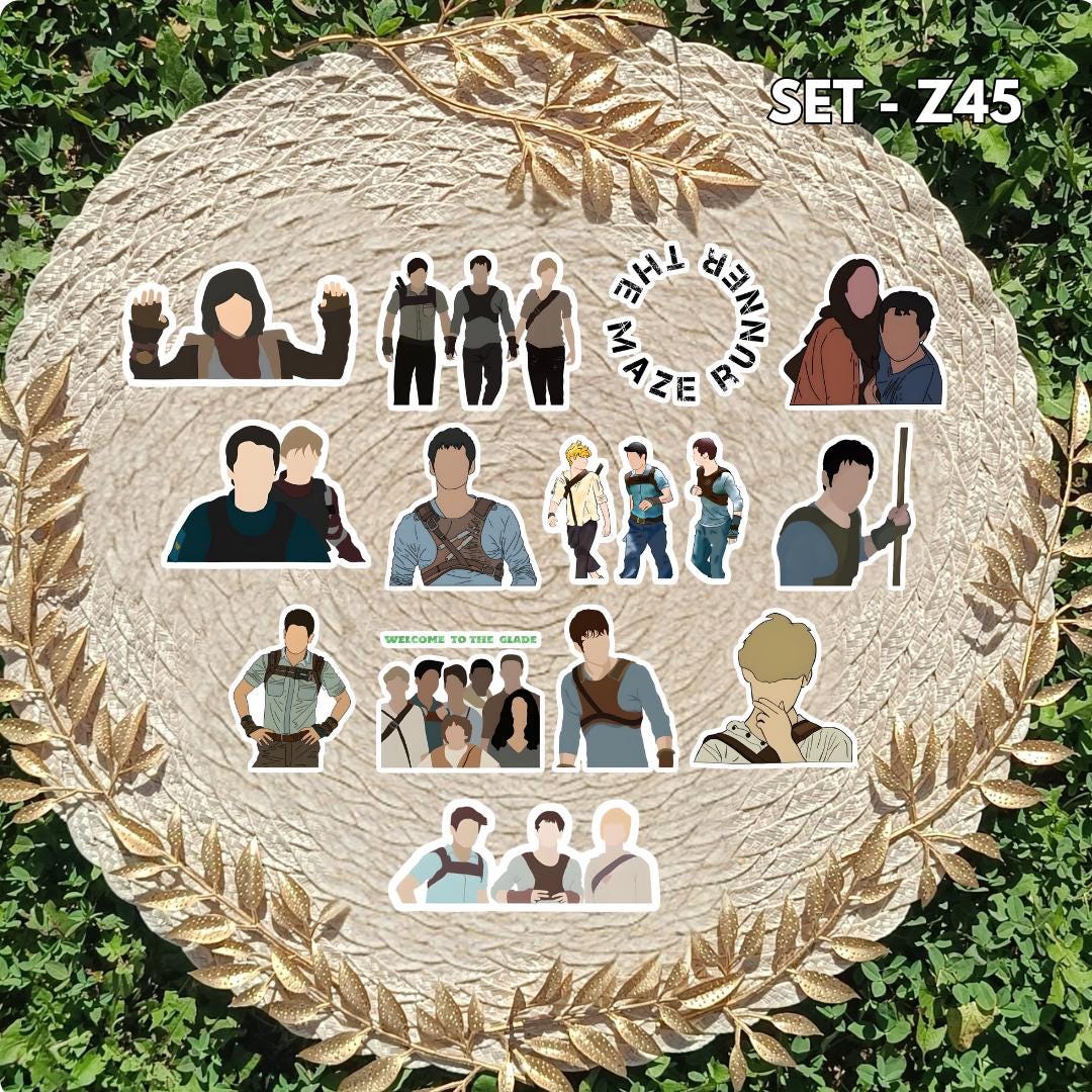 Zestaw naklejek Więzień Labiryntu / The Maze Runner – Thomas, Newt, Minho
