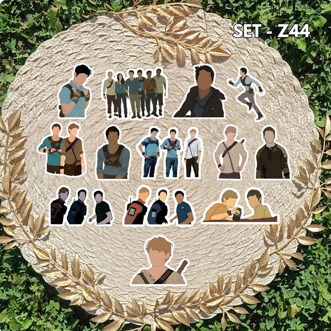 Zestaw naklejek Więzień Labiryntu / The Maze Runner – Thomas, Newt, Minho