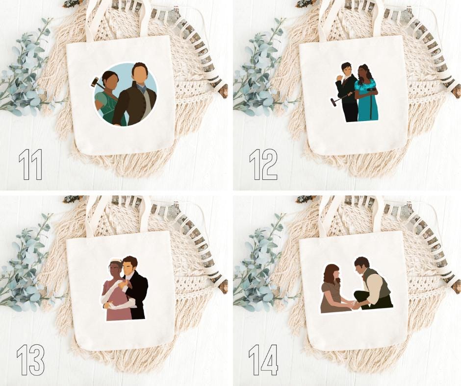 Bridgerton Inspired Tote Bag | Bookish Romance Cotton Bag | Anthony, Kate, Daphne & Penelope Aesthetic Gift