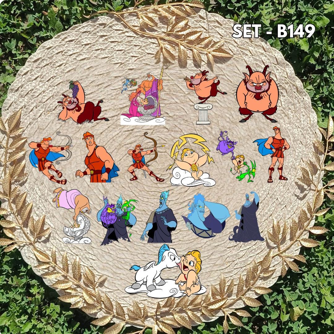 Zestaw naklejek Herkules / Hercules – Herkules, Hades, Megara, Zeus