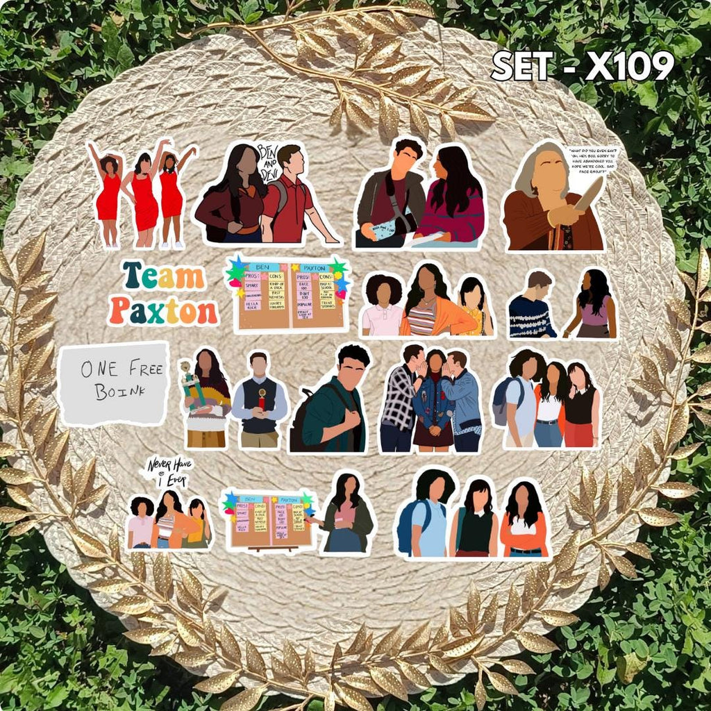 Never Have I Ever Inspired Sticker Pack | Devi & Paxton Fan Art Vinyl Stickers