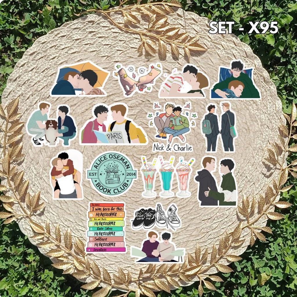 Heartstopper Inspired Sticker Pack | Nick & Charlie Fan Art Vinyl Stickers