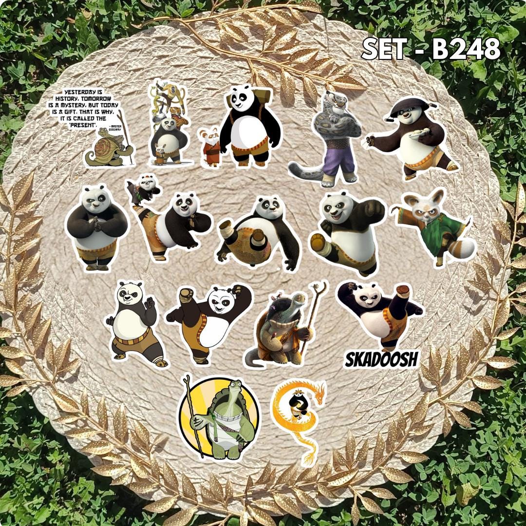 Zestaw naklejek - inspirowany Kung Fu Panda