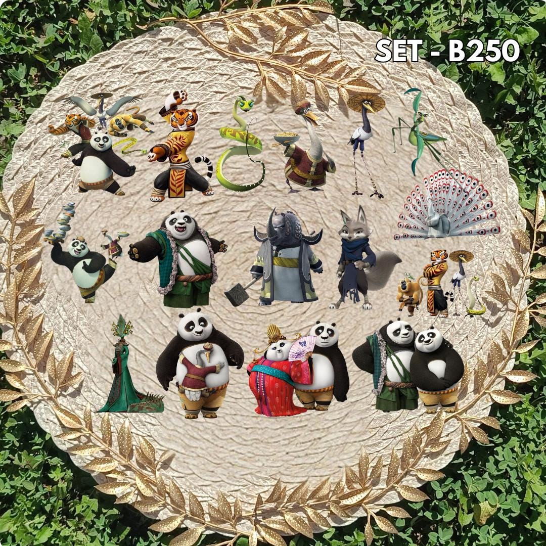 Kung Fu Panda Inspired Sticker Pack | Po & The Furious Five Fan Art Vinyl Stickers