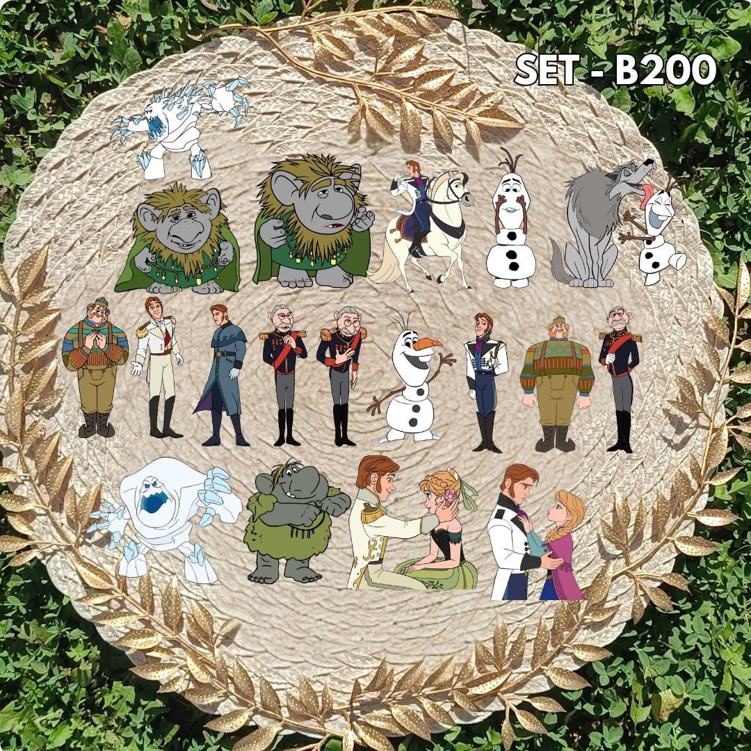 Zestaw naklejek Kraina Lodu / Frozen – Elsa, Anna i Olaf