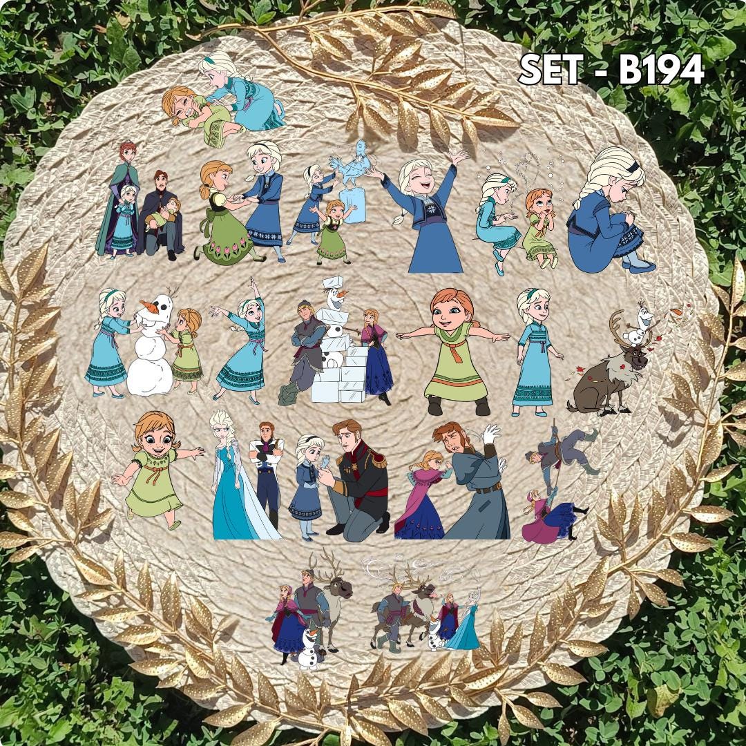 Zestaw naklejek Kraina Lodu / Frozen – Elsa, Anna i Olaf
