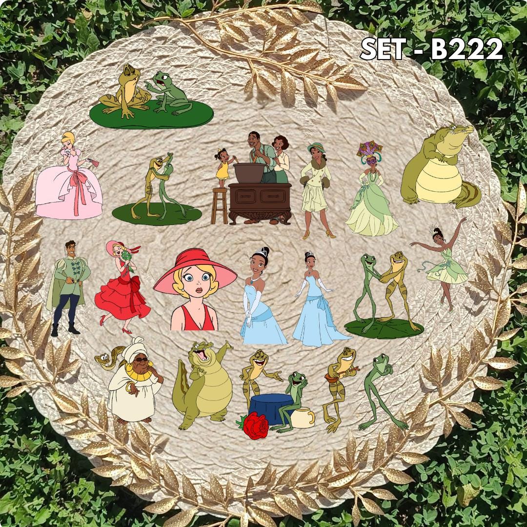 Zestaw naklejek - inspirowany Księżniczka i Żaba
