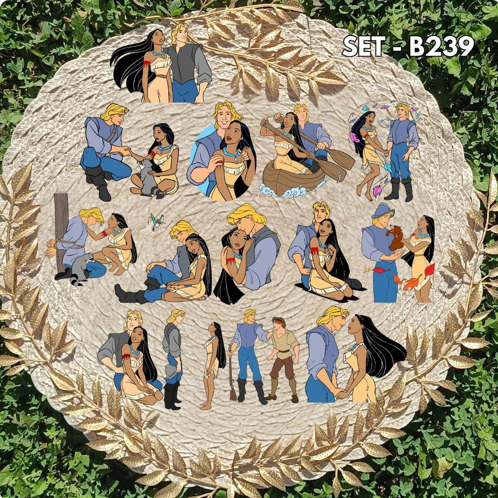 Pocahontas Inspired Sticker Pack | Pocahontas & John Smith Fan Art Vinyl Stickers