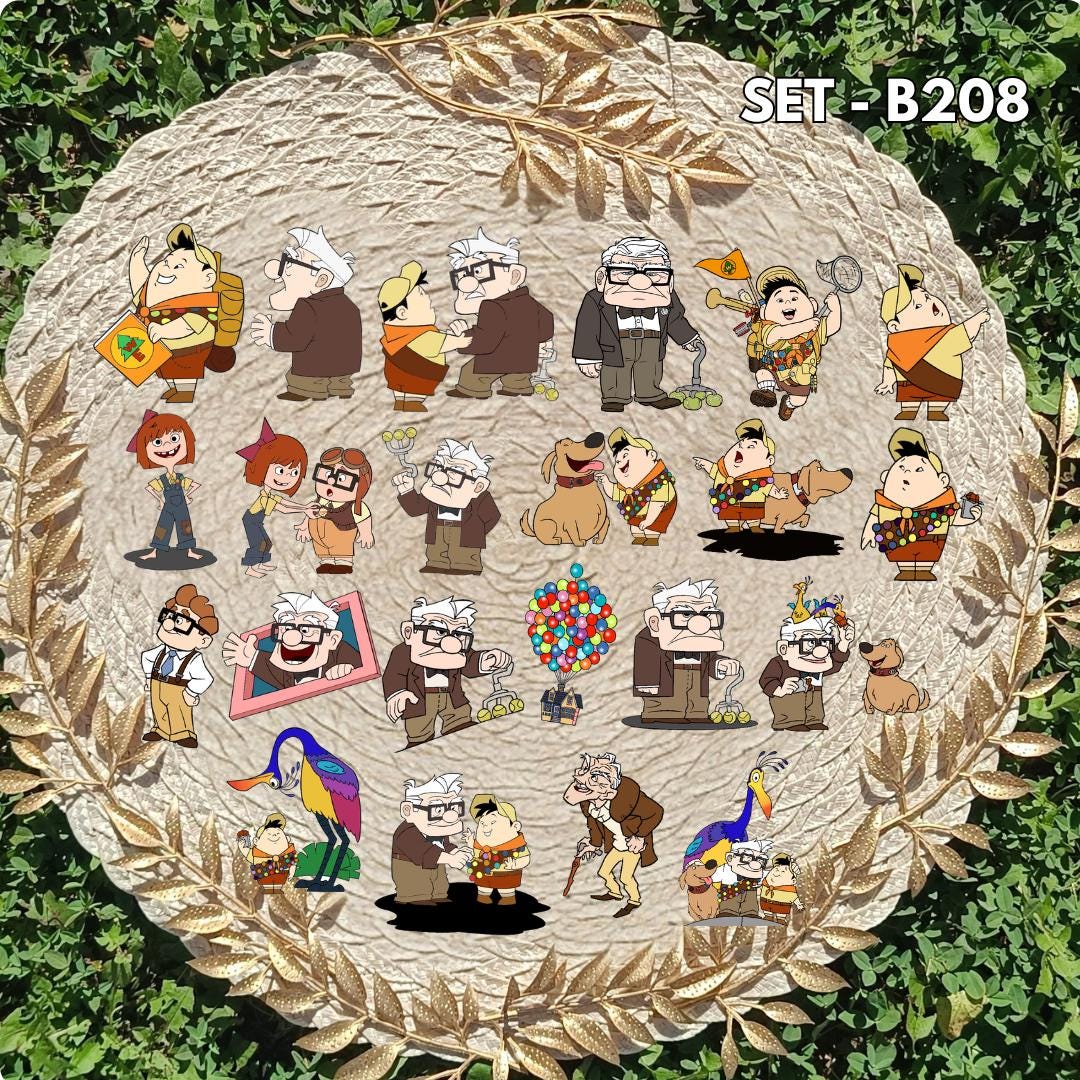 Up Inspired Sticker Pack | Carl, Ellie & Russell Fan Art Vinyl Stickers