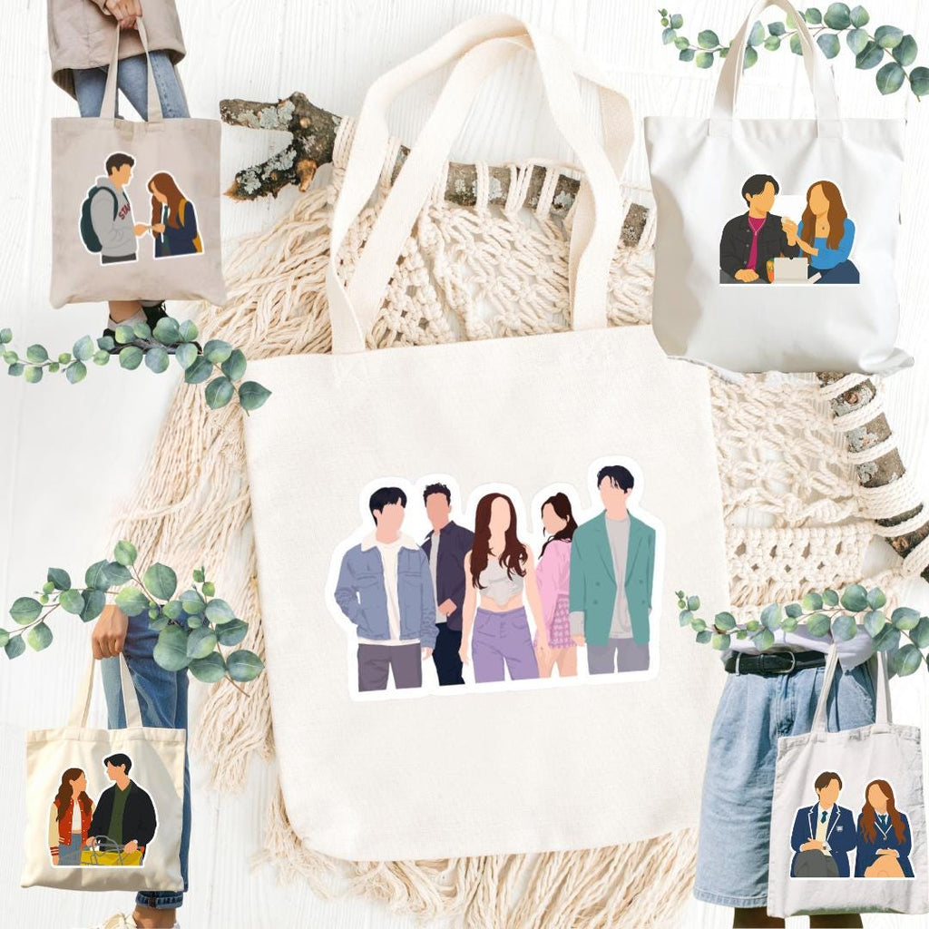 XO Kitty, Kitty Song Covey, Dae, Yuri, Min Ho, Q, Netflix Series, K-Drama, To All the Boys Spin-Off, Rom-Com | Inspired Tote Bag