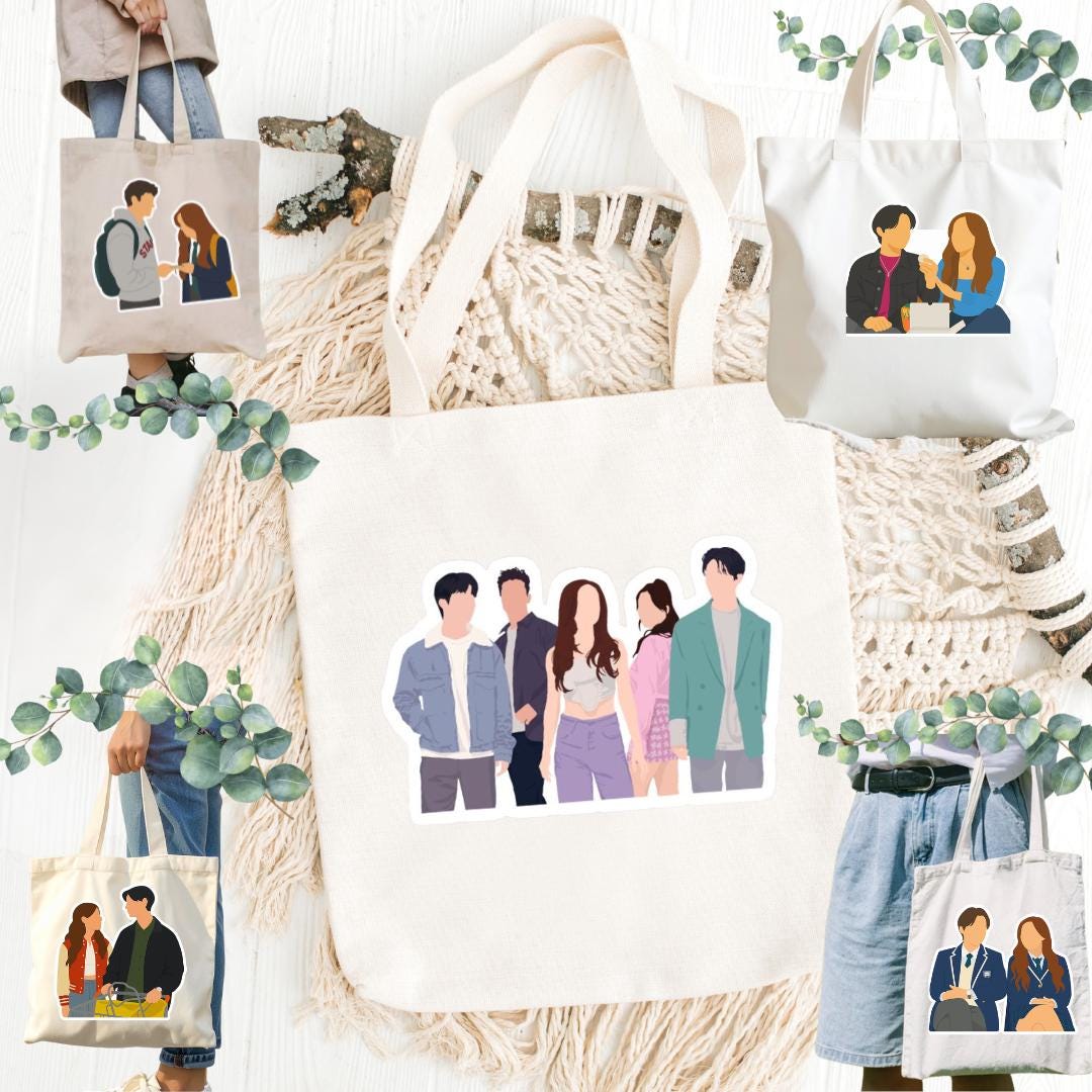 XO Kitty, Kitty Song Covey, Dae, Yuri, Min Ho, Q, Netflix Series, K-Drama, To All the Boys Spin-Off, Rom-Com | Inspired Tote Bag