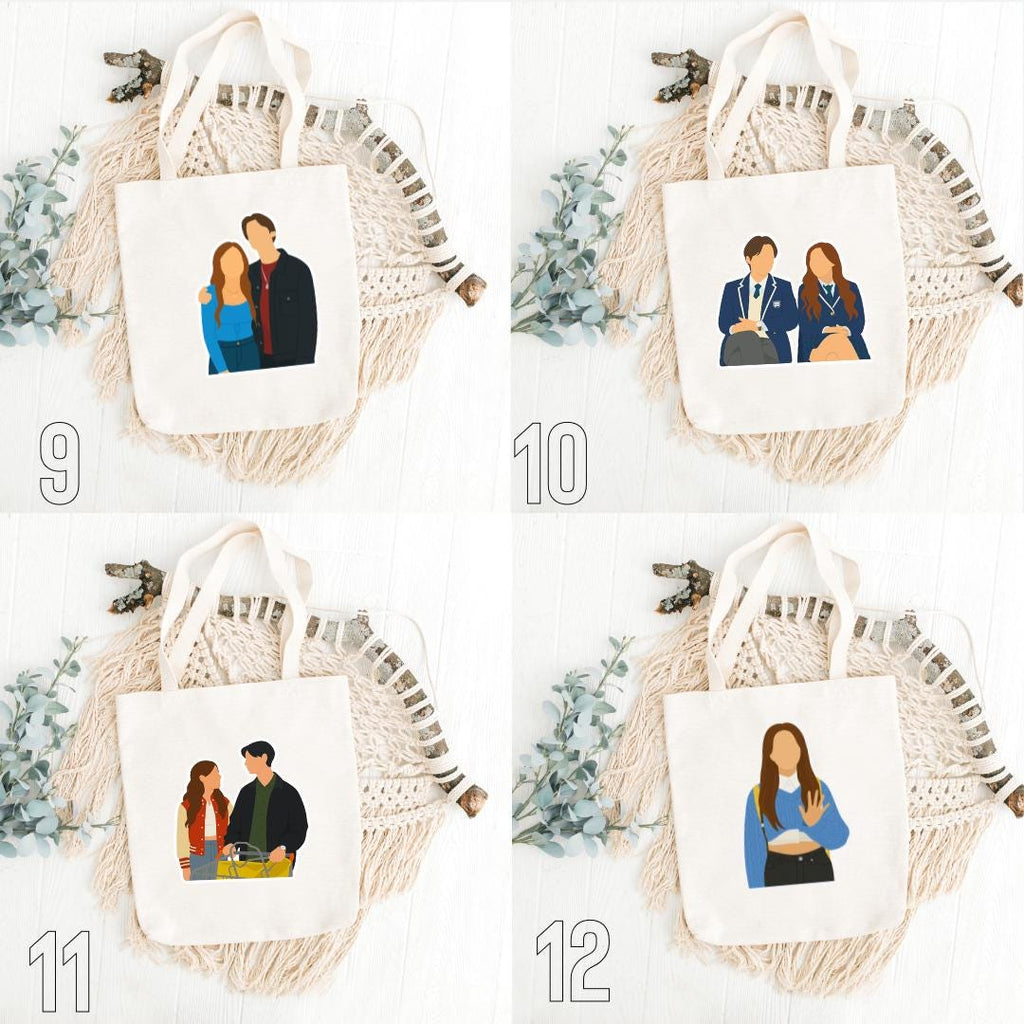 XO Kitty, Kitty Song Covey, Dae, Yuri, Min Ho, Q, Netflix Series, K-Drama, To All the Boys Spin-Off, Rom-Com | Inspired Tote Bag