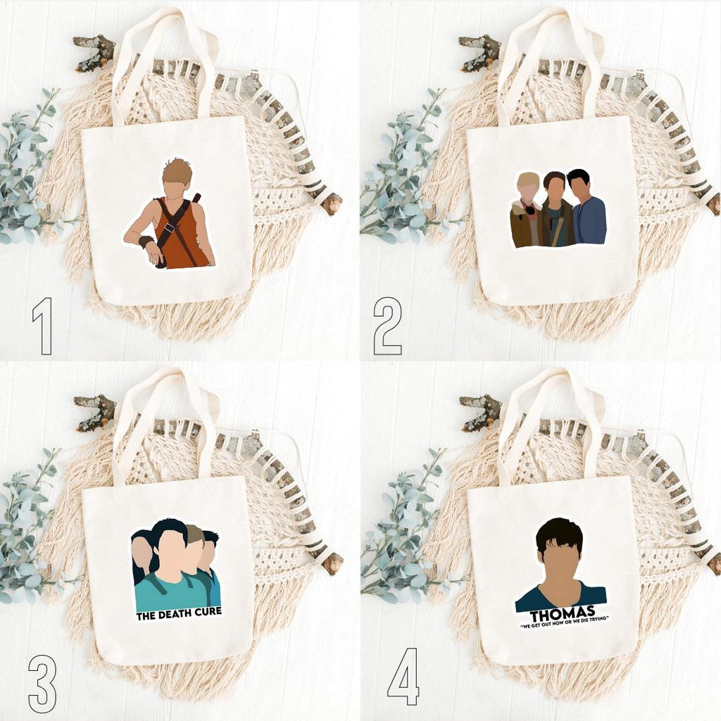 The Maze Runner, Thomas, Newt, Minho, Teresa, Gally, Frypan, Wicked, Gladers, Dylan O’Brien, Movie Series, Dystopian| Inspired Tote Bag