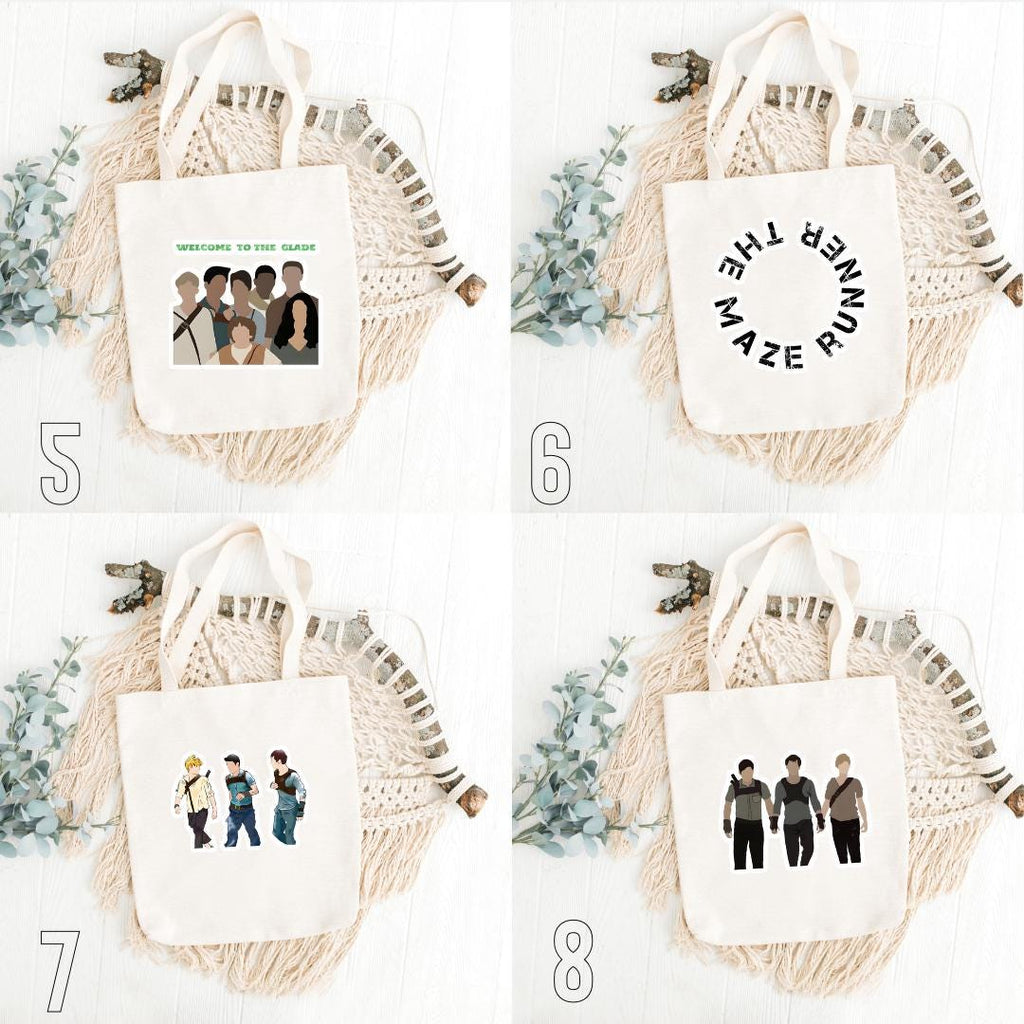 The Maze Runner, Thomas, Newt, Minho, Teresa, Gally, Frypan, Wicked, Gladers, Dylan O’Brien, Movie Series, Dystopian| Inspired Tote Bag