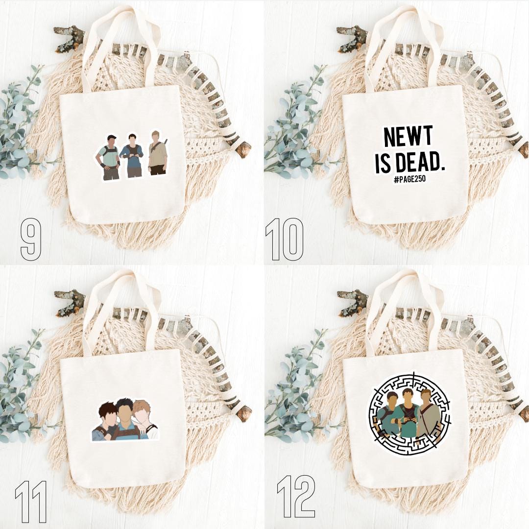 The Maze Runner, Thomas, Newt, Minho, Teresa, Gally, Frypan, Wicked, Gladers, Dylan O’Brien, Movie Series, Dystopian| Inspired Tote Bag