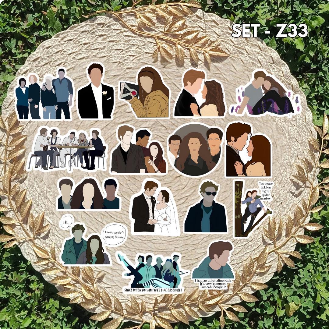 Twilight Inspired Sticker Pack | Bella, Edward & Jacob Fan Art Vinyl Stickers