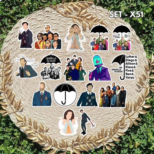 The Umbrella Academy sticker set - Number Five, Klaus, Vanya