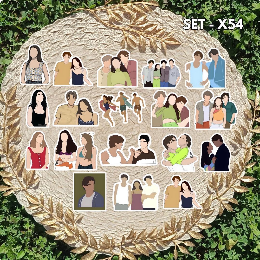 The Summer I Turned Pretty Inspired Sticker Pack | Belly & Jeremiah Fan Art Vinyl Stickers