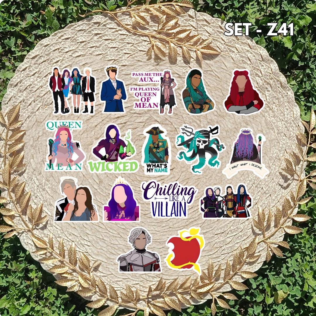 Descendants Inspired Sticker Pack | Mal, Evie & Ben Fan Art Vinyl Stickers
