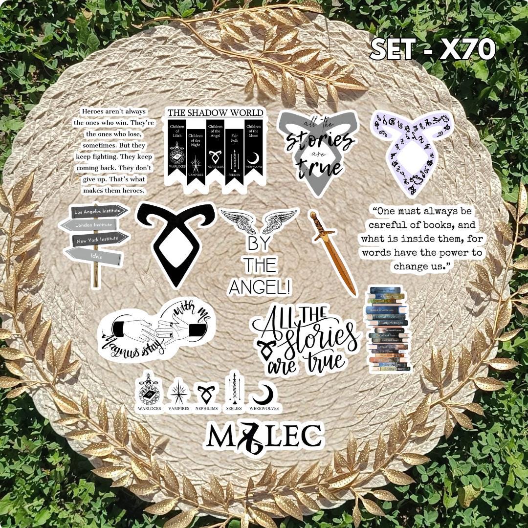 Zestaw naklejek Nocni Łowcy / Shadowhunters – Clary Fray, Jace Wayland, Magnus Bane