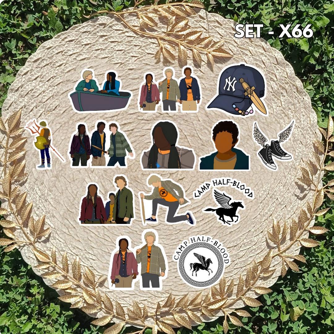Zestaw naklejek Percy Jackson i Bogowie Olimpijscy / Percy Jackson and the Olympians – Annabeth Chase, Grover Underwood