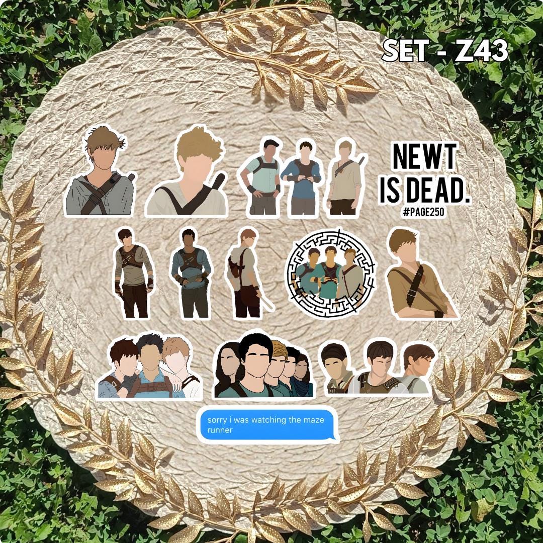 Zestaw naklejek Więzień Labiryntu / The Maze Runner – Thomas, Newt, Minho