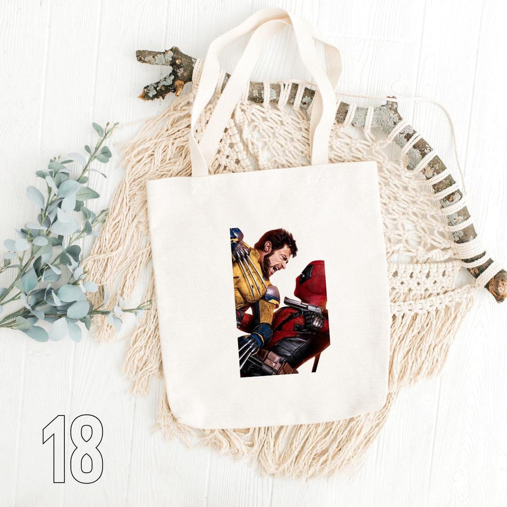 Deadpool & Wolverine Inspired Tote Bag | Superhero Cotton Bag | Marvel Parody Aesthetic Gift