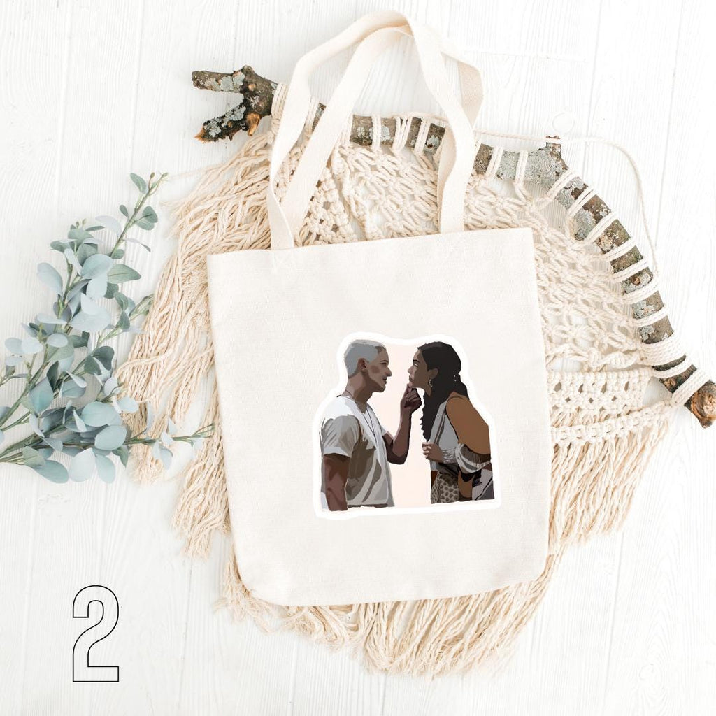 The Hunger Games Inspired Tote Bag | Katniss, Peeta & Gale Cotton Bag | Dystopian Movie Aesthetic Gift