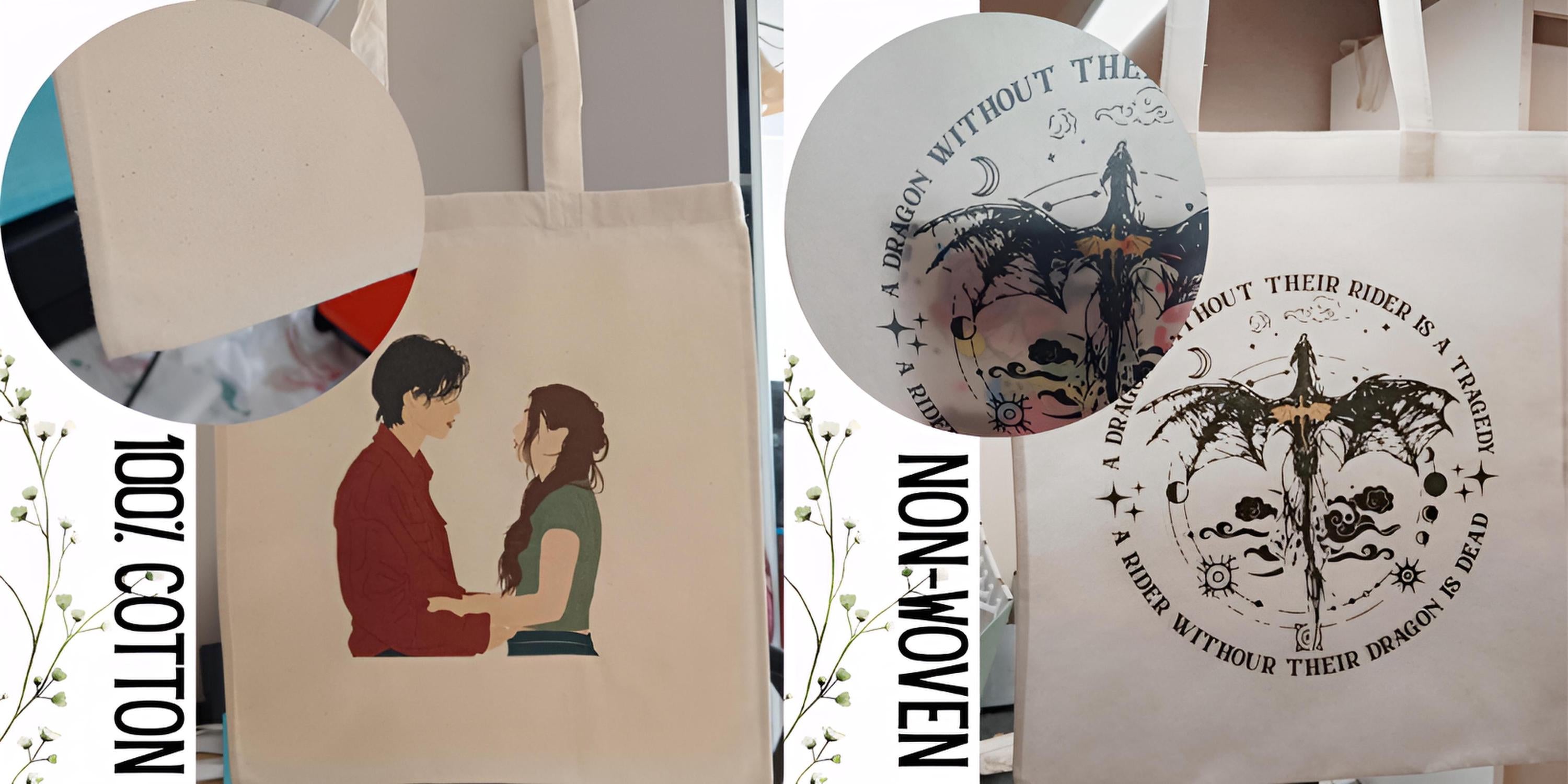 The Hunger Games Inspired Tote Bag | Katniss, Peeta & Gale Cotton Bag | Dystopian Movie Aesthetic Gift