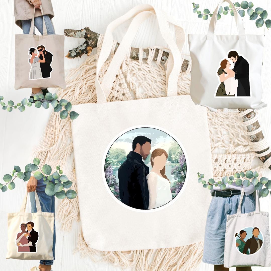 Bridgerton Inspired Tote Bag | Bookish Romance Cotton Bag | Anthony, Kate, Daphne & Penelope Aesthetic Gift
