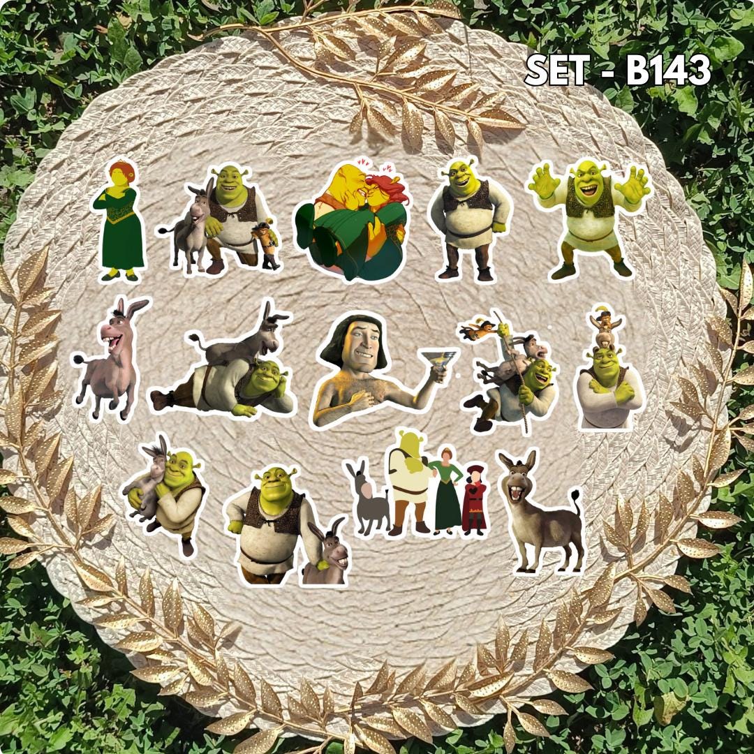 Zestaw naklejek Shrek / Shrek – Shrek, Fiona i Osioł