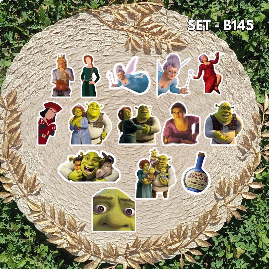 Shrek Inspired Sticker Pack | Fiona & Donkey Fan Art Vinyl Stickers