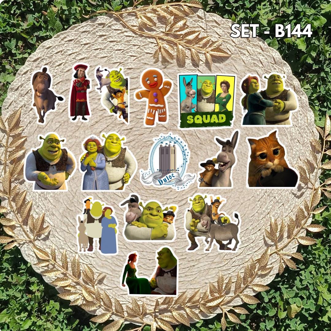 Zestaw naklejek Shrek / Shrek – Shrek, Fiona i Osioł