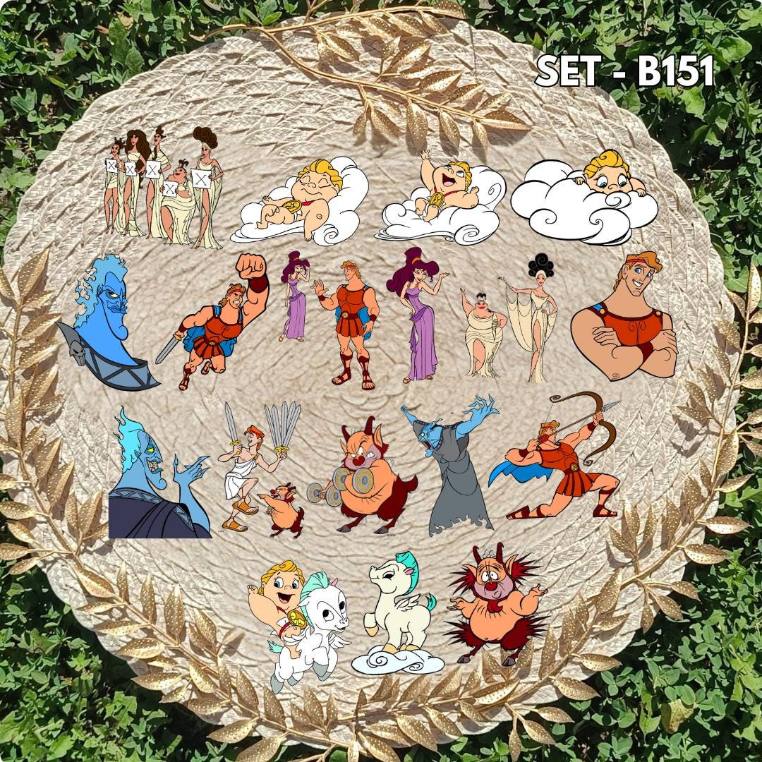 Hercules / Hercules Sticker Set – Hercules, Hades, Megara, Zeus