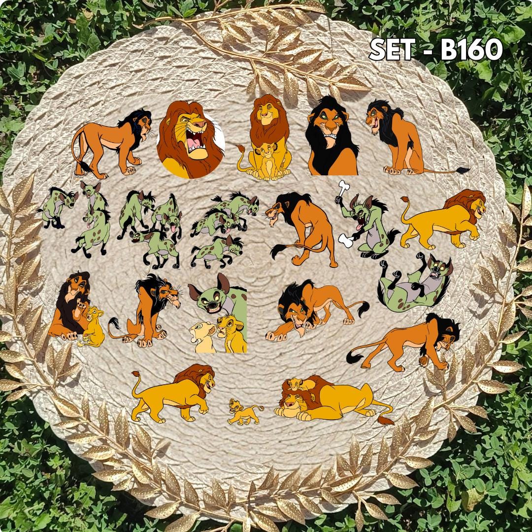 Zestaw naklejek Król Lew / The Lion King – Simba, Nala, Kovu