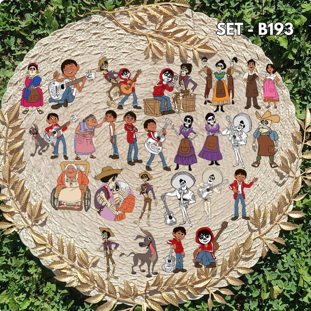 Zestaw naklejek Coco / Coco – Miguel, Héctor, Imelda