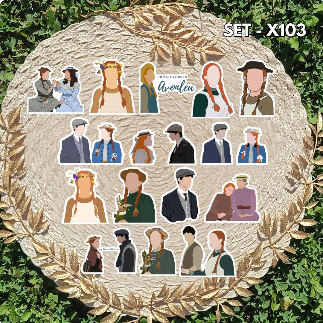 Anne, not Anna / Anne with an E Sticker Set – Anne Shirley, Gilbert Blythe