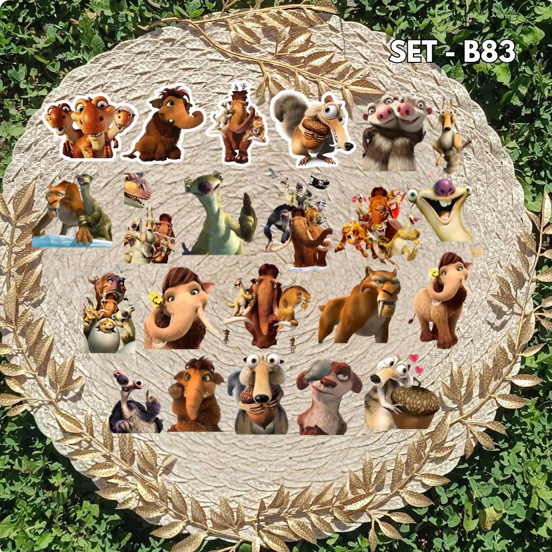 Zestaw naklejek Epoka Lodowcowa / Ice Age – Manny, Sid i Diego