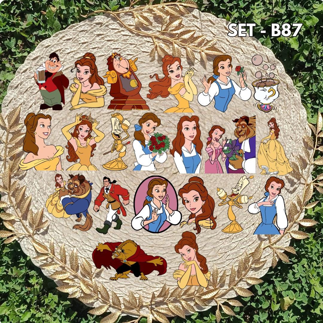 Zestaw naklejek - inspirowany Piękna i Bestia