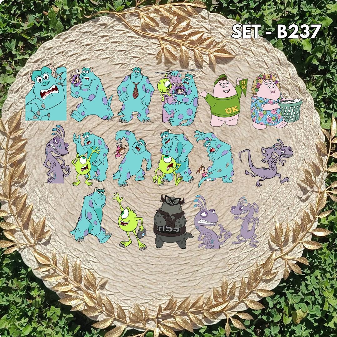 Zestaw naklejek Potwory i Spółka / Monsters, Inc. – Mike i Sulley