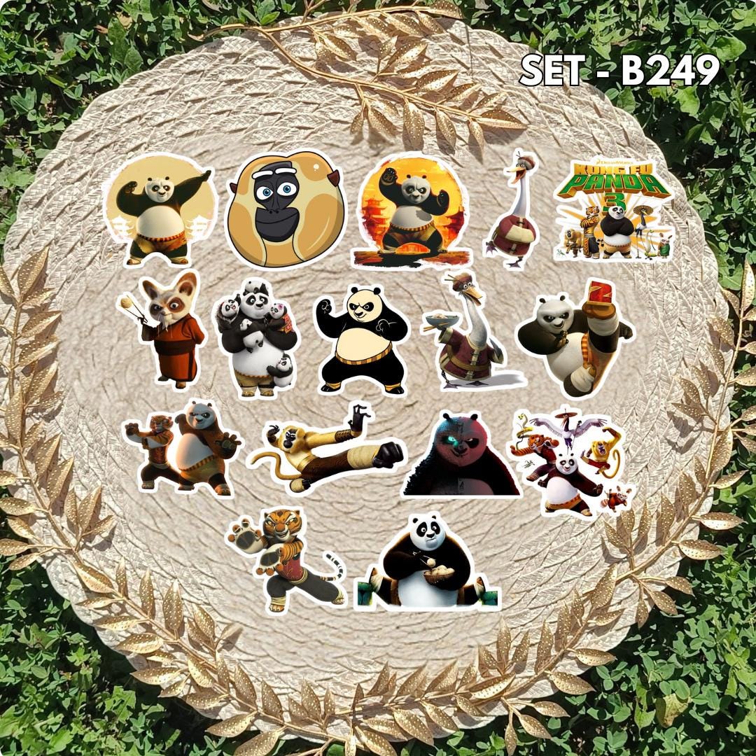 Zestaw naklejek - inspirowany Kung Fu Panda