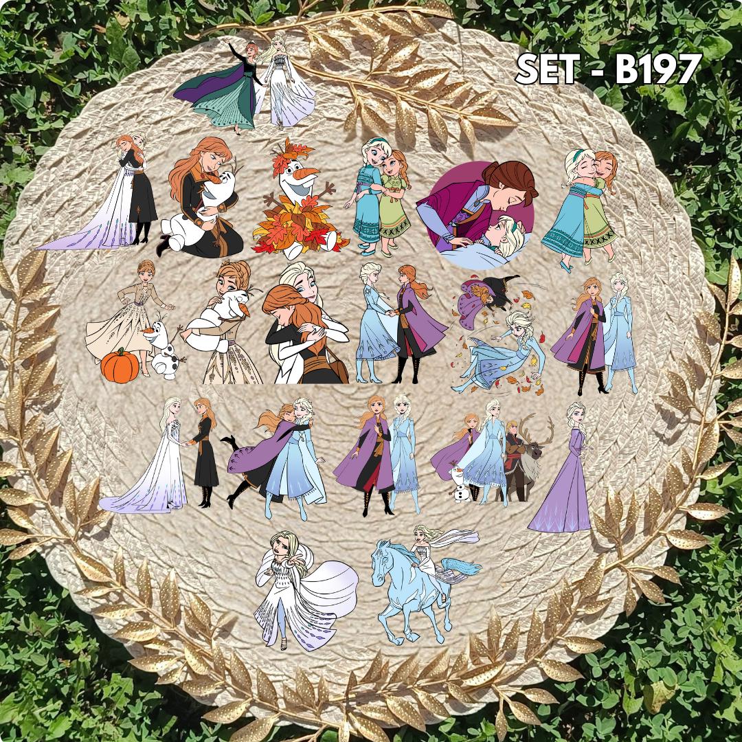 Zestaw naklejek Kraina Lodu / Frozen – Elsa, Anna i Olaf