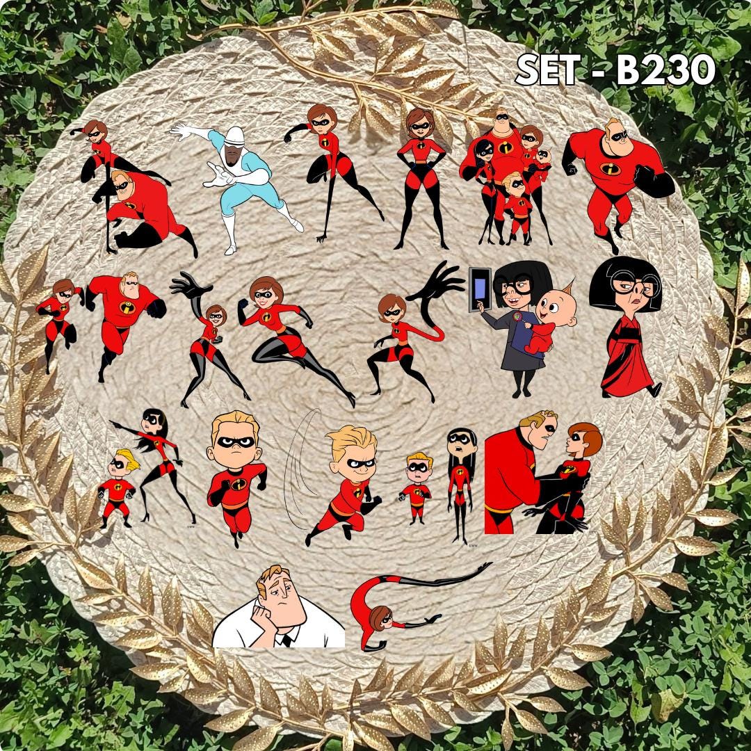 The Incredibles Inspired Sticker Pack | Parr Family Fan Art Vinyl Stickers