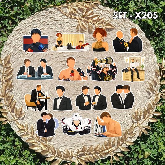 Zestaw naklejek Gorąca rywalizacja / Heated Rivalry – romans sportowy, hokej