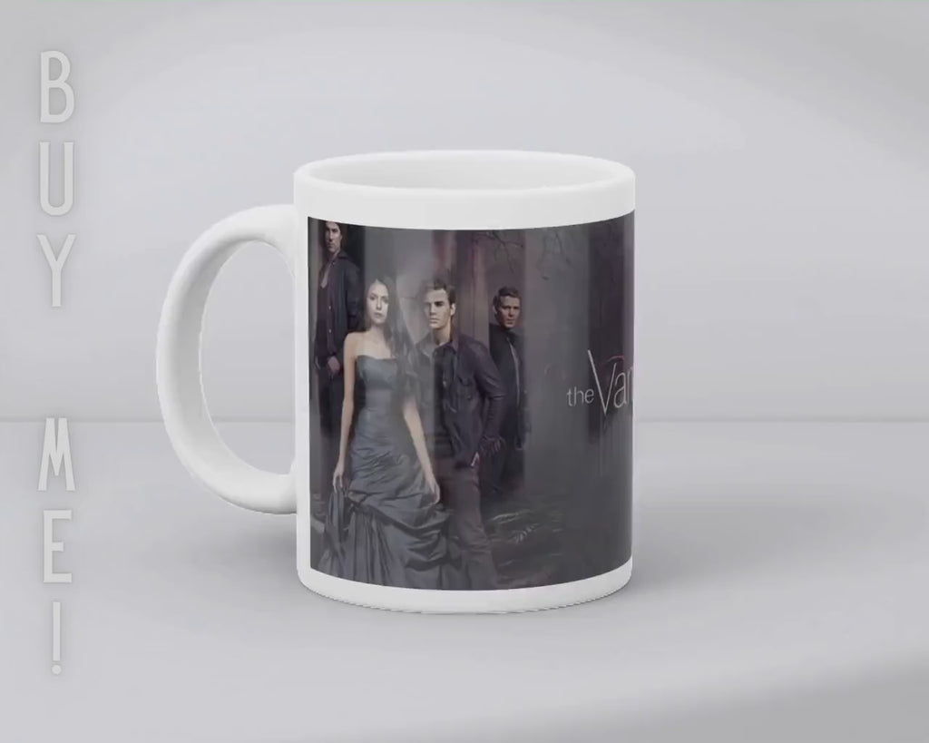 The Vampire Diaries, Damon Salvator, Stefan, Bonnie Bennett, Caroline Forbes, Elena Gilbert, Tyler | 100% CERAMIC MUG, 11Oz = 330ml