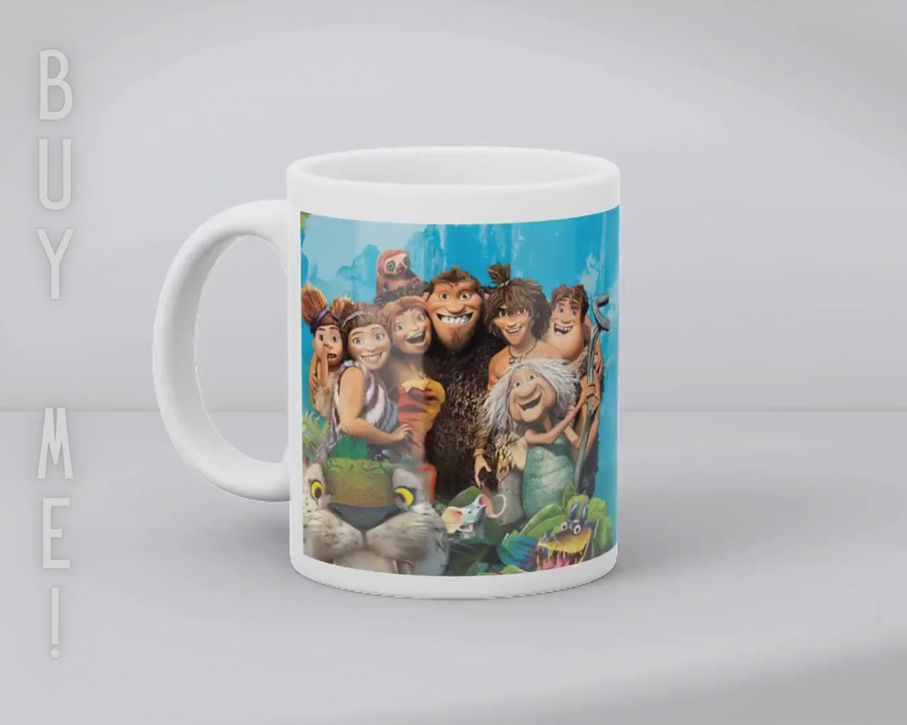 The Croods, Grug, Eep, Guy, Ugga, Thunk, Belt, Sandy, Disney | 100% CERAMIC MUG, 11Oz = 330ml